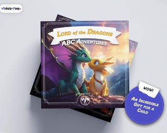 Libro de dragones ABC, libro de aventuras de aprendizaje del alfabeto mágico para niños.