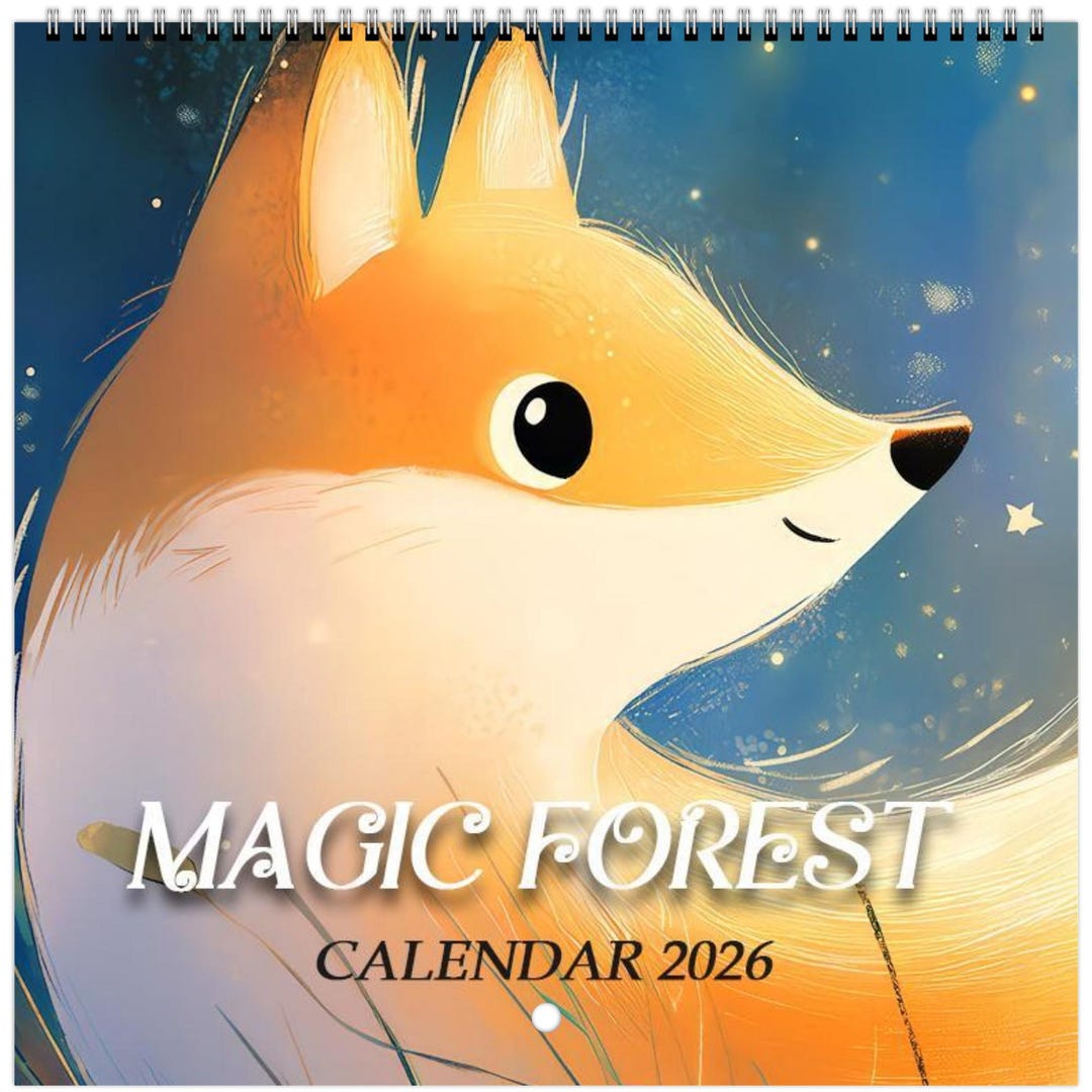 2026 Wall Calendar - Magic Forest Animals for Kids, Cute Woodland Art ...