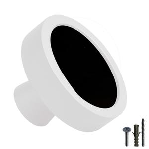 Patère manOman peinte en blanc comprenant une entrée volcan noir, entrée interchangeable et personnalisable - disponible en 3 tailles