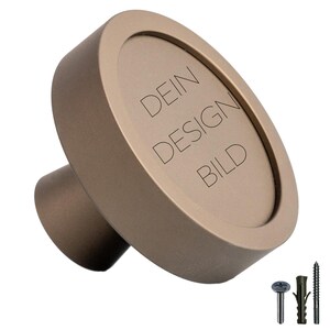 Patère manOman peinte en bronze, aspect personnalisable avec entrée DIY, métal, vis incluses - disponible en 3 tailles