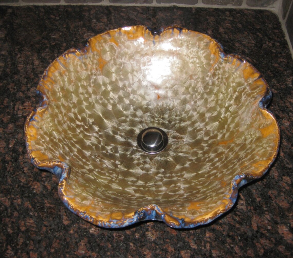 Flower Shaped Vessel Sink Custom Handmade Art Basin MADE TO Etsy
