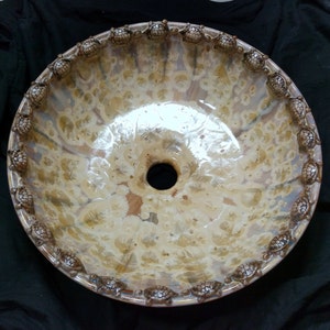 Turtle Art Vessel Sink Border Crystalline Glaze Custom Ceramic Art Basin MADE TO ORDER image 4