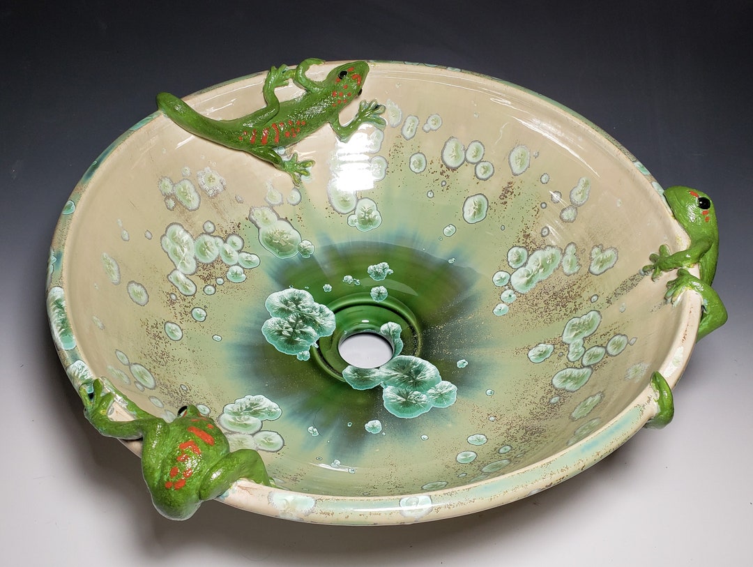 Lizard Vessel Sink Custom Sculpture Handmade Ceramic Art Basin Etsy