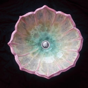 Flower Vessel Sink in Lotus Shape Handmade Custom Art Basin Made to Order