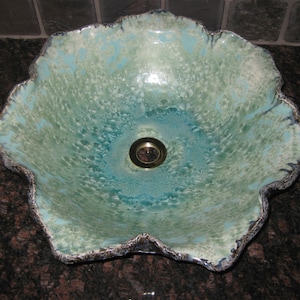 Flower Shaped Vessel Sink Custom Handmade Art Basin MADE TO ORDER