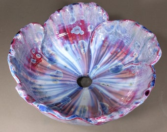 Vessel Sink Flower Shaped Ceramic Handmade Art Basin Crystalline Glaze MADE TO ORDER