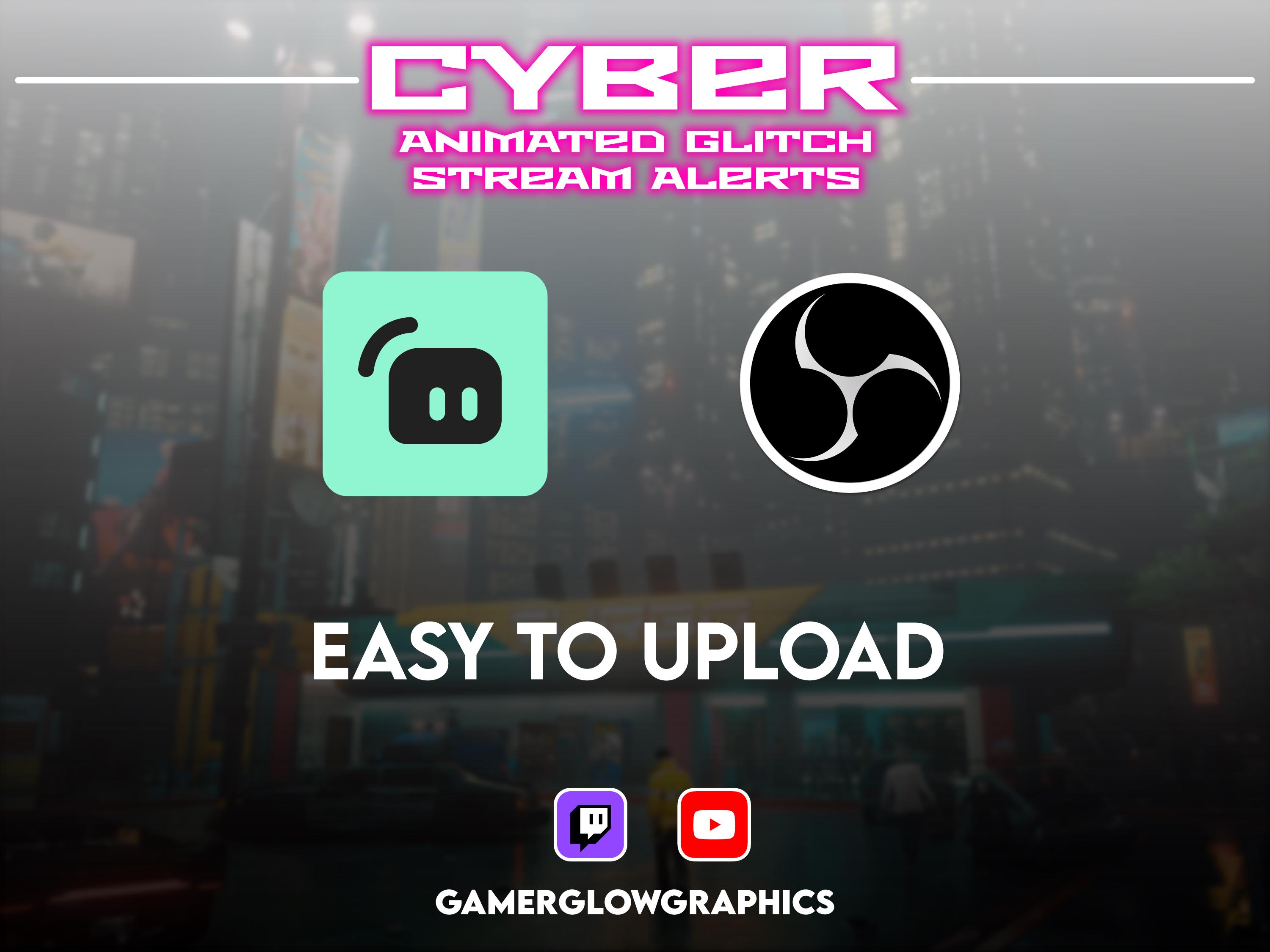 Animated Glitch Box Alert Pack | for Twitch and Youtube | Compatible ...