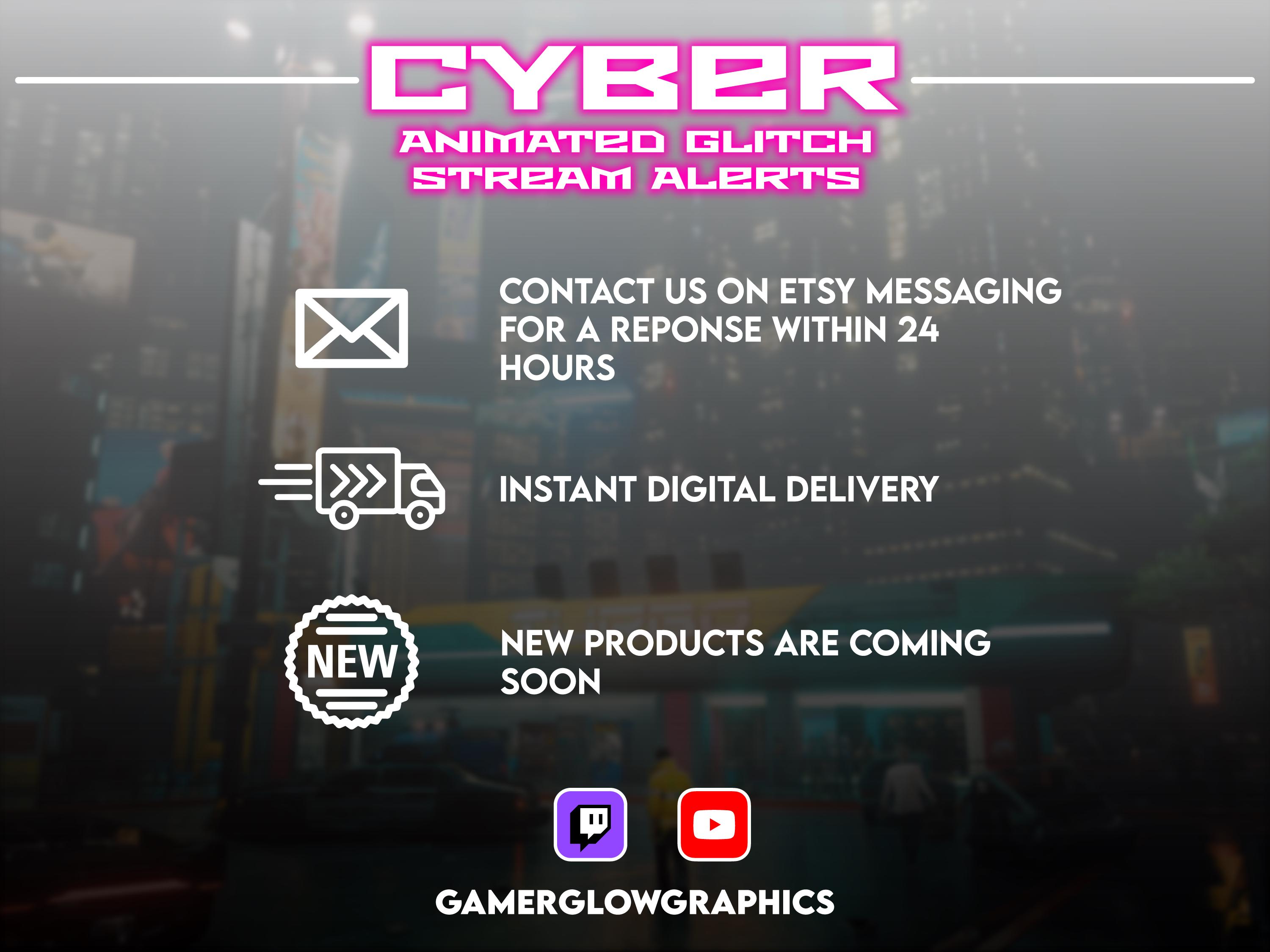 Animated Glitch Box Alert Pack | for Twitch and Youtube | Compatible ...
