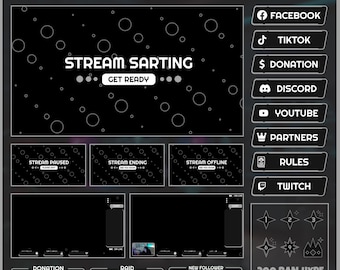 Animated Overlay Bubble Dark for Stream – Twitch, Kick, YouTube – Compatible with OBS & Streamlabs