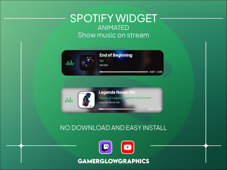 Animated Music Widget | Spotify Widget for Twitch and Youtube | OBS ...