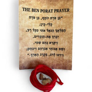 Braccialetto rosso Kabbalah originale di Gerusalemme con pietre di Gerusalemme e benedizioni e protezione