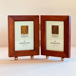 Vintage Cherry Wood Standing Double Frame 3.5x5 Opening - Etsy