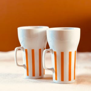 Vintage Schmid Kreglinger Coffee Cups 60s Orange Stripes