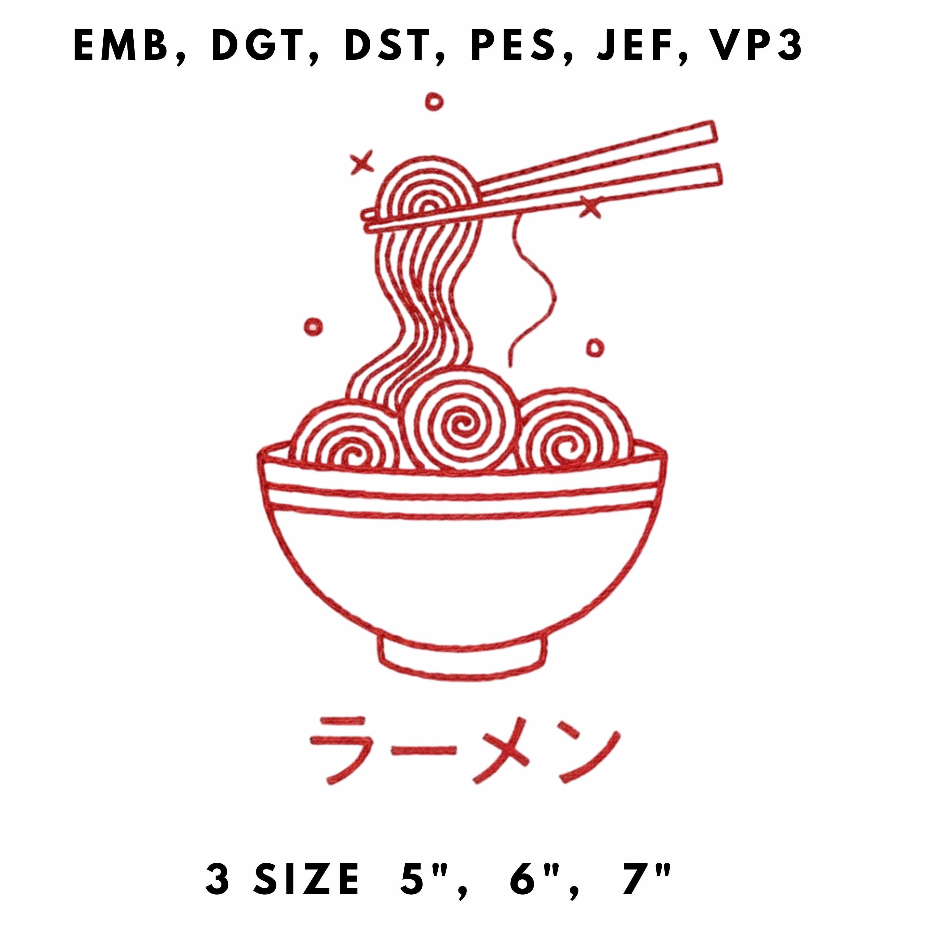 Ramen Embroidery - Etsy