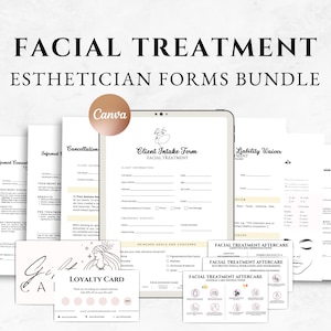 Facial Treatment Forms Facial Consultation Form Editable Esthetician Templates Printable Skincare Consent Forms Beauty Salon Forms