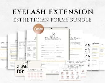 Formularios de extensión de pestañas Plantillas de consentimiento de pestañas editables Formularios de esteticista editables Formulario de consentimiento de pestañas Consulta técnica de pestañas