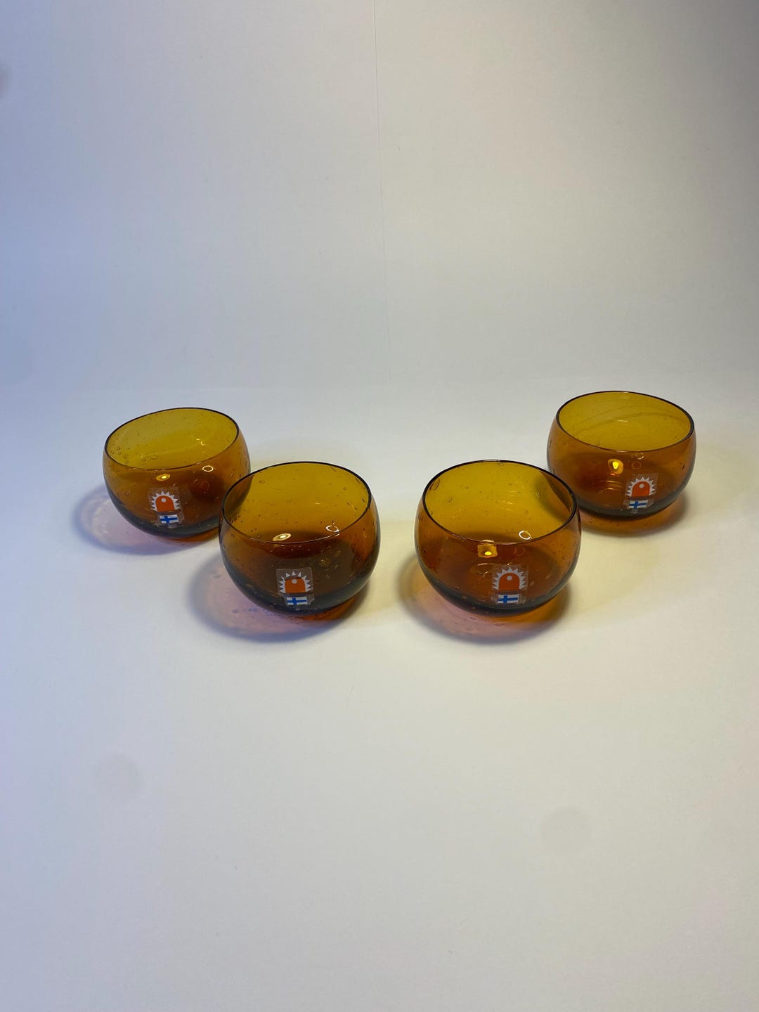 Set of 4 Handmade Humppila Talonpoika Glasses | Mid-century Modern ...