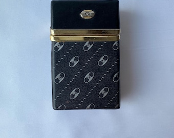 Vintage Black Gucci Monogram Cigarette Case