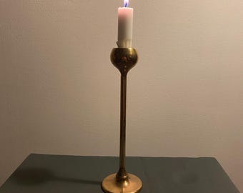 Danish 1960s Brass Candle Holder | Mid Century Modern Decor