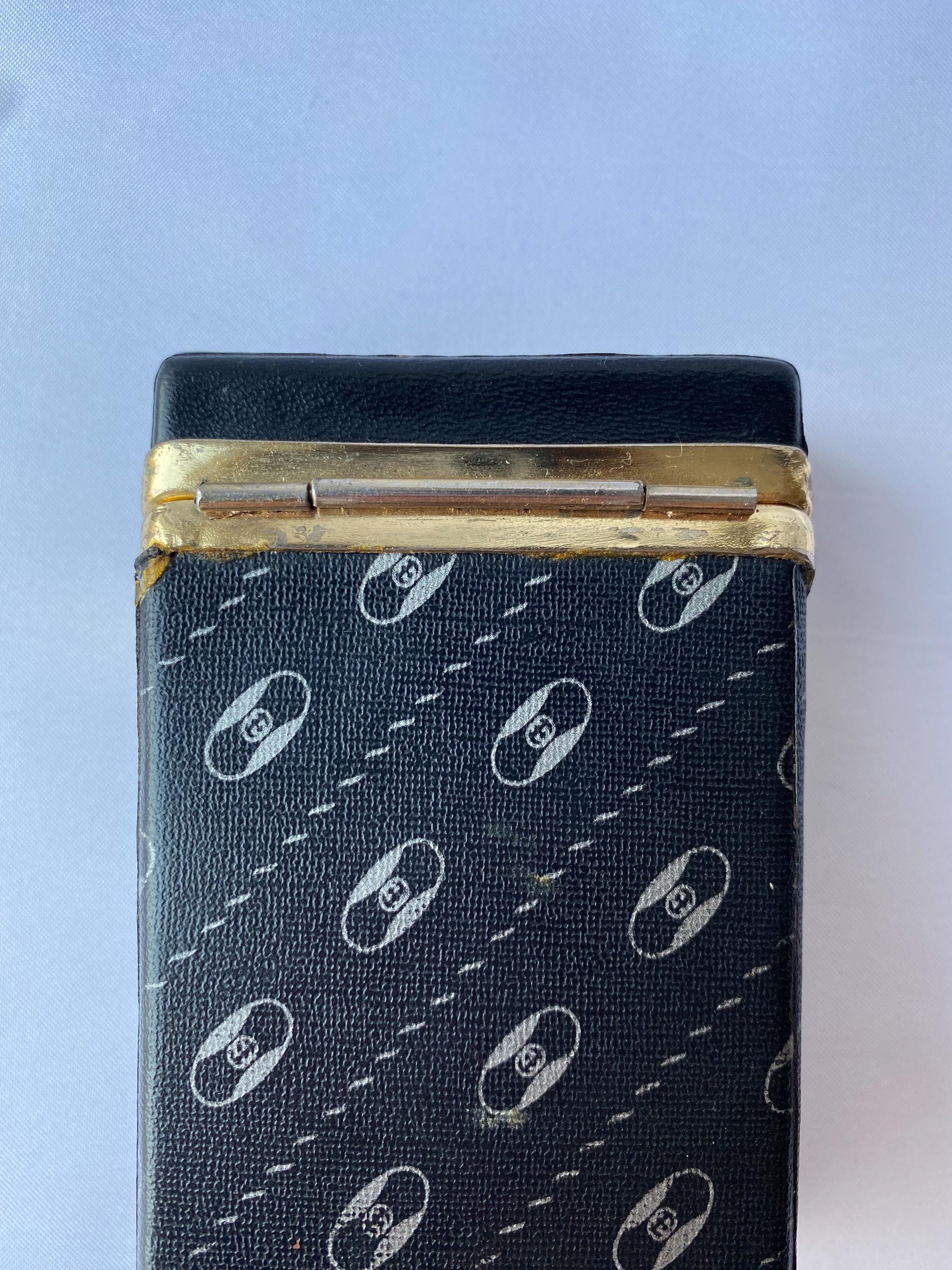 gucci cigarette box Vintage Black Gucci Monogram Cigarette Case