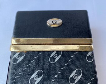 gucci rolls a cigarette Vintage Black Gucci Monogram Cigarette Case
