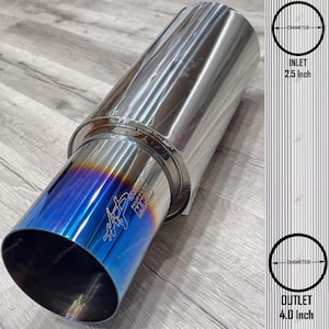 HKS Hi-Power Titanium Exhaust Muffler Universal Car Racing Drift 2.5 Inch Inlet 4.0 Inch Outlet Performance + Express Shipping