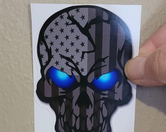 116 - Skull Blue Eyes Sticker