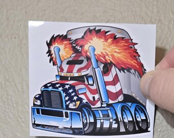 128 - Truck Fire Exhaust Sticker