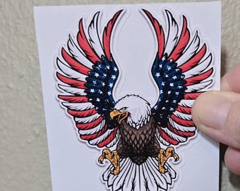 132 - Flying Eagle Flag Sticker