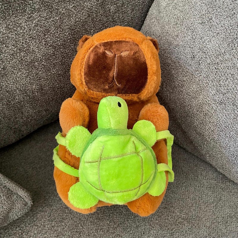 Capybara Kuscheltier 25 Cm Mit Schildkrötenrucksack – Süßes Geschenk Für Kinder & Erwachsene