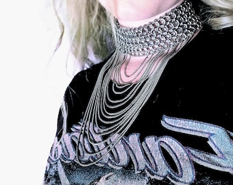 Battle Princess Choker - Elegante roestvrijstalen maliënkolder