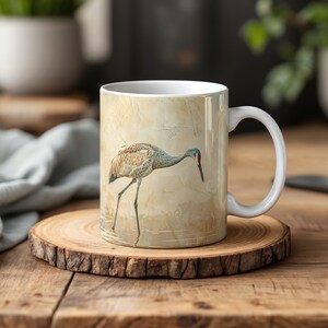 Sandhill Kranich Becher, Sandhill Kranich, Vogelbeobachter Geschenk, Rotkopfkranich, Kranichvogel, Sumpfgebietsvogel, Vogelbeobachtergeschenk, Vogelkaffeebecher, Vogelbeobachterbecher