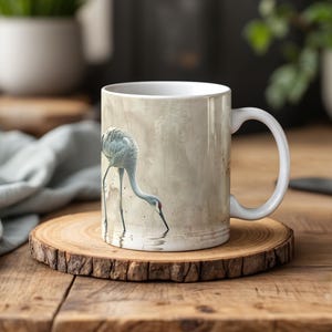 Kanadakranich Kaffeetasse - Sumpfgebiet Vogel Design, Naturliebhaber Geschenk für Vogelbeobachter