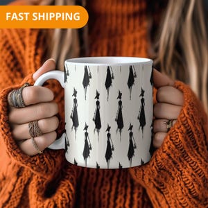 Gothic Witch Coffee Mug – Spooky Ceramic Cup with Witches Design, Halloweening Gift Idea