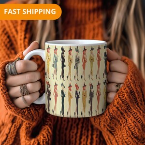 Halloween Witch Mug – Ceramic Coffee Cup with Spooky Pattern, Unique Halloweening Gift