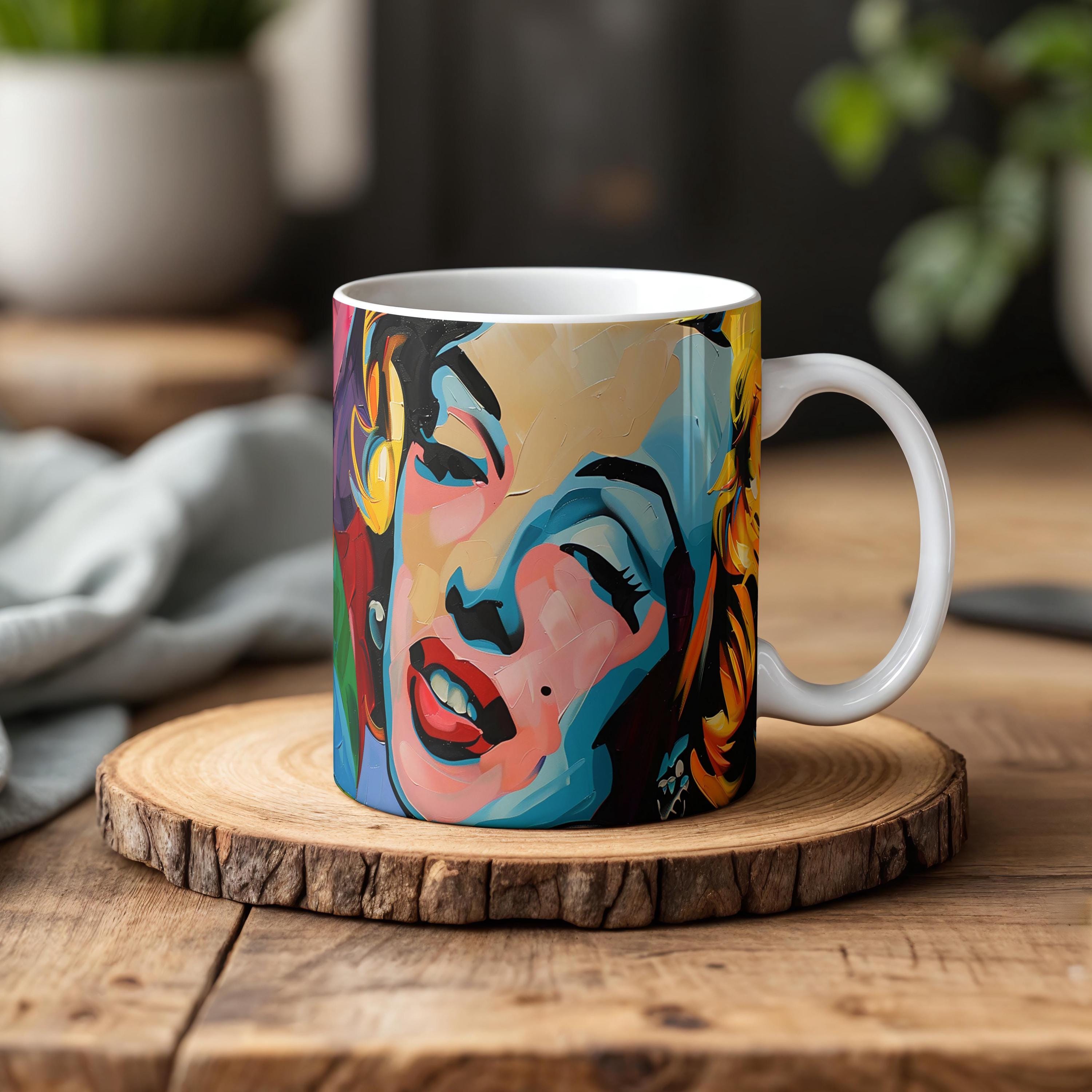 Mug Pablo Picasso Don Quichotte Noir Et Blanc - Céramique Brillante, 325 Ml, Art Moderne Cubiste, Fabriqué En France
