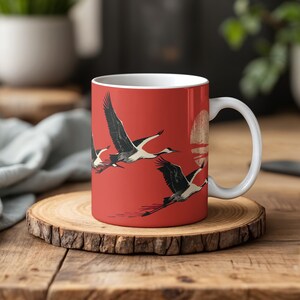 Sandhill Crane Kaffeetasse - Roter Kranich Design für Vogelbeobachter und Naturliebhaber