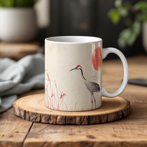 Kanadakranich Kaffeetasse - Sumpfgebiet Vogel Design, Naturliebhaber Geschenk für Vogelbeobachter
