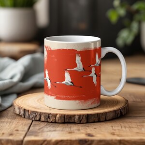 Sandhill Crane Kaffeetasse - Roter Kranich Design für Vogelbeobachter und Naturliebhaber