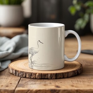 Kanadakranich Kaffeetasse - Sumpfgebiet Vogel Design, Naturliebhaber Geschenk für Vogelbeobachter