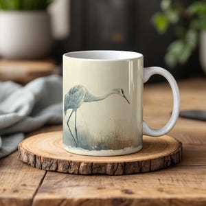 Kanadakranich Kaffeetasse - Sumpfgebiet Vogel Design, Naturliebhaber Geschenk für Vogelbeobachter