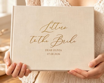 Custom Letters to the Bride Scrapbook,Personalized Linen Polaroid Guest Book,Bachelorette Party Photo Album,Bride To Be Gift,Wedding Favor