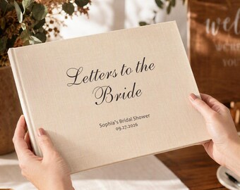 Custom Letters to the Bride Scrapbook, Linen Polaroid Photo Album, Bridal Shower Gift, Bachelorette Party Scrapbook, Wedding Keepsake