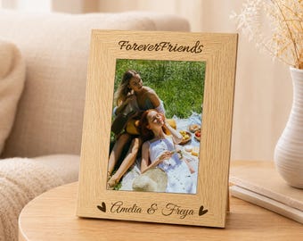 Personalized Bestie Photo Frame, Custom Sisters Picture Frame, Friendship Gift for Best Friend, Birthday Present for Her,  Home Decor