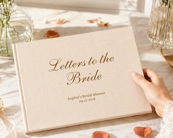 Personalized Linen Letters to the Bride Book,Hen Do Scrapbook,Bridal Shower Album,Wedding Guest Book,Polaroid Photo Keepsake,Gift for Bride