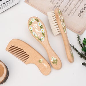 Personalized Hand Painted Baby Brush, Custom Baby Brush, Christening Keepsake, Personalized Newborn Hairbrush, Christening Gift,Baptism Gift