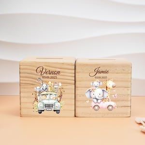 Personalized Piggy Bank, Custom Money Box, Kids Bank, Name Piggy Bank, Wooden Cash Box, Gifts for Kids, Baby Birthday Gift, Coin Bank