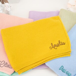 Personalized Baby Blanket,Soft Cotton Knit,Custom Baby Name Blanket,Baby Shower Gift, Newborn Blanket,Keepsake Gift for Baby,Nursery Blanket