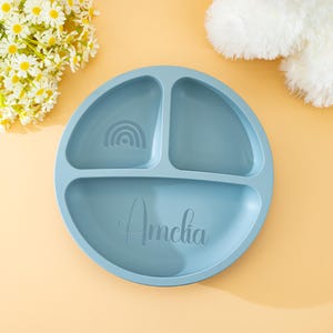 Silicone Children&#39;s Plate,Baby Plate,Baby Gifts,Baby Feeding Set,Baby Silicone Piate,Baby Shower Gifts,Baptism Gifts,Custom Baby Plate