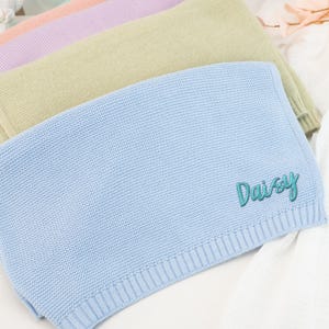 Personalized Baby Blanket,Soft Cotton Knit,Custom Baby Name Blanket,Unique Baby Shower Gift,Newborn Blanket,Welcome Baby Blanket Keepsake
